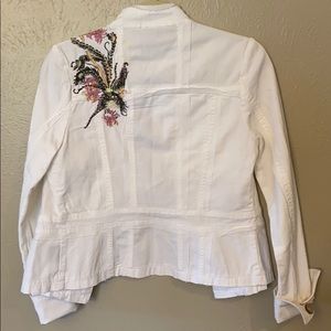 Petite White Jean Jacket
